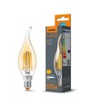 C35 LED-pære 6W E14 - kulltråd, flamme, ravfarget, ekstra varm hvit, 230V, 680 lm