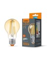 A60 LED-pære 10W E27 - kulltråddesign, ravfarget, ekstra varm hvit, 230V, 1050lm