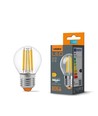 E27 6W LED filament kronepære - G45, 800lm, 4000K, flicker free