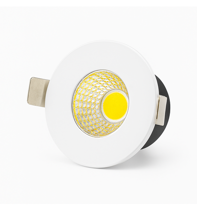 LEDlife Ø3,8cm Focu38 møbelspot innbygging RA92 - Hull: Ø3,5 cm, Mål: Ø3,8 cm, Matt hvit, 2W, 12V DC