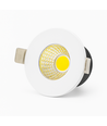LEDlife Ø3,8cm Focu38 møbelspot innbygging RA92 - Hull: Ø3,5 cm, Mål: Ø3,8 cm, Matt hvit, 2W, 12V DC
