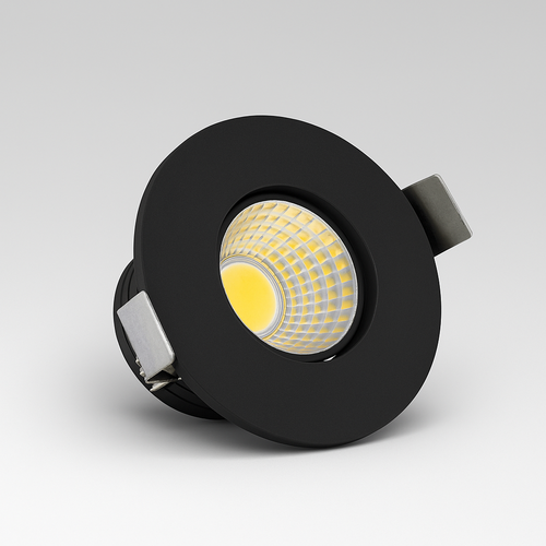 LEDlife Focu38 møbelspot innbygging RA92 - Hull: Ø3,5 cm, Mål: Ø3,8 cm, Sort, 2W, 12V DC