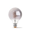 G95 LED-pære 4W E27 - kulltråd, dimbar, spiral, gråtonet / askefarget, ekstra varm hvit, 230V, lysstyrke 100, forbruk 4