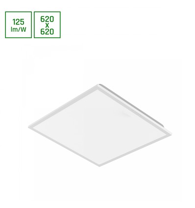62x62 LED panel, 40W - 125lm/W, 4000K, hvit kant, 3 års garanti
