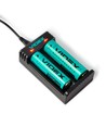 Universal batterilader til Li-ion / IMR - 2 kanaler, 1000mA, Micro USB, LED indikator