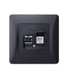 Binera CAT6 nettverkskontakt - RJ45, IP20, grafitt sort, 86x86 mm