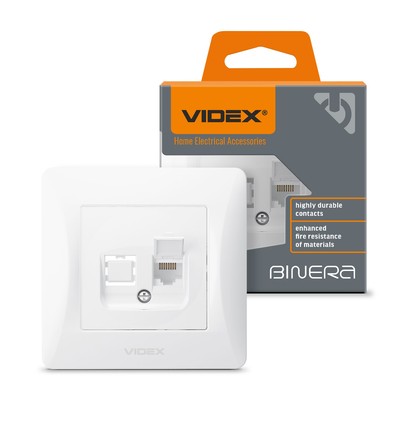 BINERA CAT6 enkelt datakontakt - Hvit, RJ45, innfelling, IP20