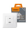 Veggutak - USB-A + USB-C PD20W, hvit