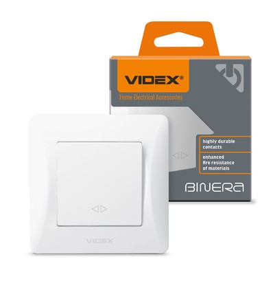 Binera 1-polet kryssvender - Hvit, IP20 innendørs, 10A, 86 x 86 mm