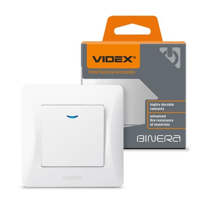 1-polet bryter - LED-baklys, hvit