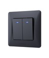 2-polet bryter - LED-baklys, svart