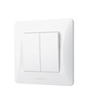 2-kanals bryter - 86x86, IP20, hvit