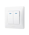 Kontrollbryter - 2-polet, med LED-baklys, hvit