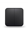 2-polet påveggsbryter - 68x68mm, IP20, sort