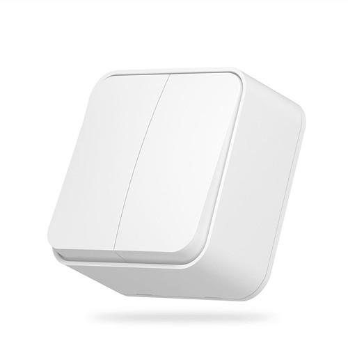 2-kanals påveggsbryter - 68x68mm, IP20, hvit