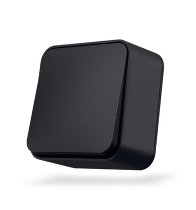 1-polet påveggsbryter - 68x68mm, IP20, sort