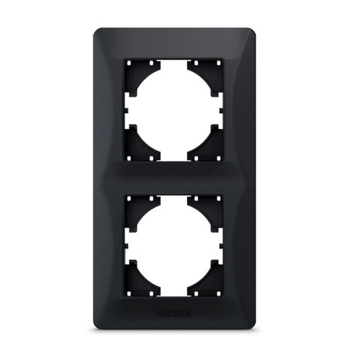 BINERA 2-hull vertikal ramme - Sort grafitt, 86x157 mm, IP20 innendørs