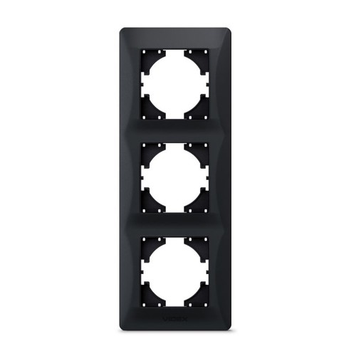 Rammesett - 3-modul, Vertikal, Sort.
