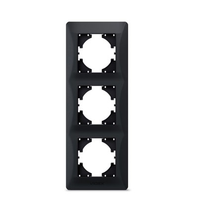 Binera 3-hull vertikal ramme, sort grafitt - Plast, 228x86 mm, for innbygging