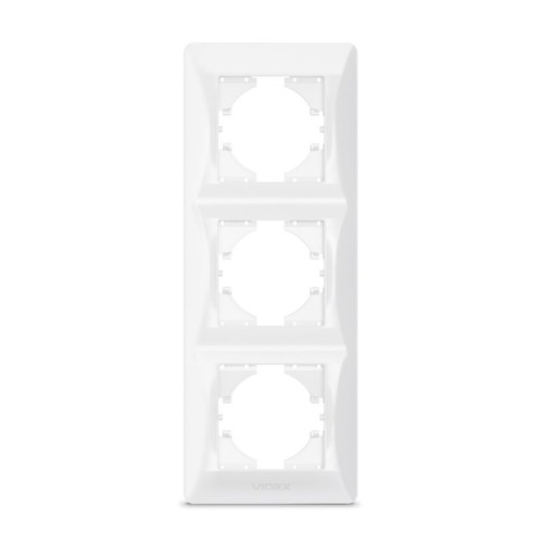 Videx Binera 3-hull vertikal ramme - Hvit, for brytere og stikkontakter