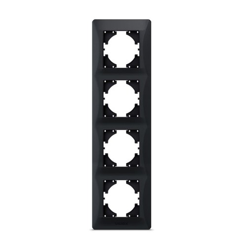 4-hulls vertikal ramme, sort grafitt - BINERA, IP20, 86x299 mm