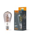 St64 LED-pære 4W E27 - glødetråddempbar spiral gråtonet / askefarget ekstra varm hvit, 230V, lysstyrke 100, forbruk 4