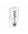 St64 LED-pære 4W E27 - glødetråddempbar spiral gråtonet / askefarget ekstra varm hvit, 230V, lysstyrke 100, forbruk 4