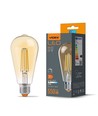 E27 6W dimbar LED pære - ST64, filament, amber glass, 2200K, flicker free