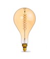E27 8W dimbar LED pære - PS160, spiral filament, amber glass, 1800K, 500lm