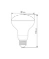 R80 LED plantevekstpære 9W E27 - Fito, 230V