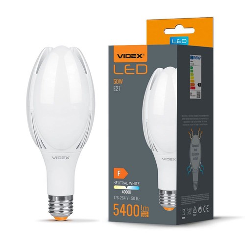 A108 LED-pære 50W E27 - nøytral hvit, 230V, 5400lm