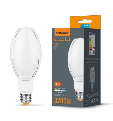A96 LED-pære 30W E27 - nøytral hvit, 230V, 3200lm, forbruk 30W