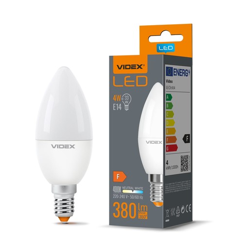C37 LED-pære 4W E14 - nøytral hvit, 230V, 380lm, forbruk 4W