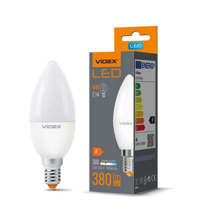 C37 LED-pære 4W E14 - varm hvit, 230V, 380 lm, forbruk 4W