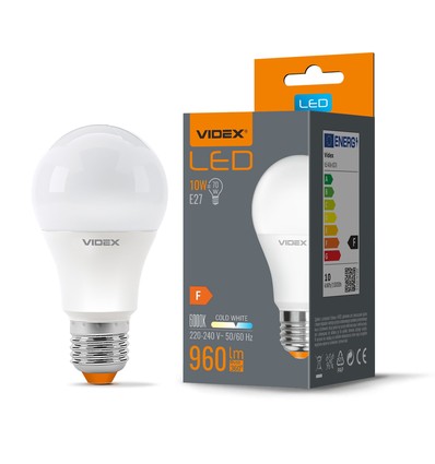 A60 LED-pære 10W E27 - kald hvit, 230V, 960lm