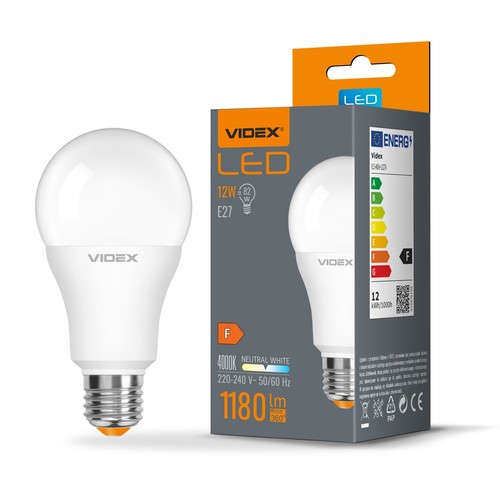 A60 LED-pære 12W E27 - nøytral hvit, 230V, 1180lm, forbruk 12W