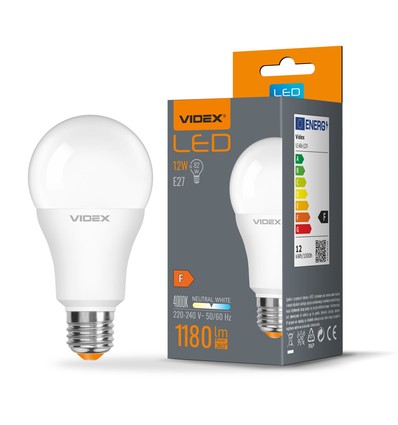 A60 LED-pære 12W E27 - nøytral hvit, 230V, 1180lm, forbruk 12W