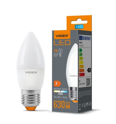C37 LED-pære 7W E27 - nøytral hvit, 230V, 630lm