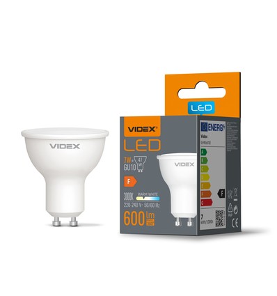 Gu10 LED-pære 7W - varm hvit, 230V, 600lm, forbruk 7W