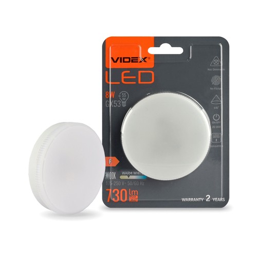 LED-pære 8W GX53 - varm hvit, 230V, 730lm