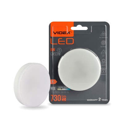 LED-pære 8W GX53 - varm hvit, 230V, 730lm
