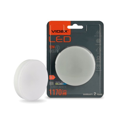 LED-pære 12W GX53 - varm hvit, 230V, 1170lm, 12W forbruk