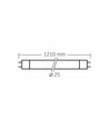120 cm T8 glassrør 18W - LED, kald hvit, 230V, 2000 lm, forbruk 18W