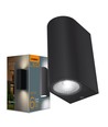 6W LED vegglampe til fasade - IP54, 2700K, sort, 15cm bred, inkl. lyskilde