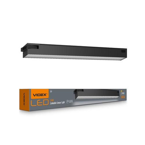60 cm LED sammenkoblingsbar lineær lys 24W - 5000K, svart, 230V, lysstyrke 2400, forbruk 24
