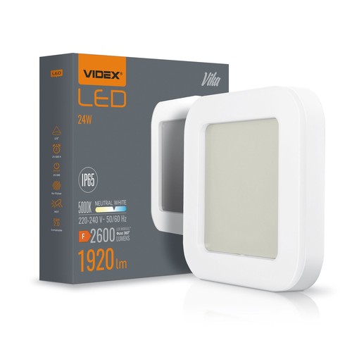 Vika vegglampe 24W - LED, nøytral hvit, spenning: 230V, lysstyrke: 2600, forbruk: 24