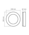 Lena vegglampe 15W - LED, svart, nøytral hvit, 230V, 1550lm, forbruk 15W