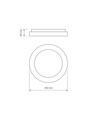 Edge taklampe 72W - LED, hvit, 230V, 7500lm, forbruk 72W