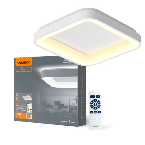 72W LED taklampe med fjernkontroll - Dimbar, 2700-6000K, flicker free, hvit kant