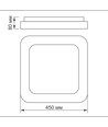 Edge taklampe 72W - LED, hvit, 230V, 7500lm, forbruk 72W